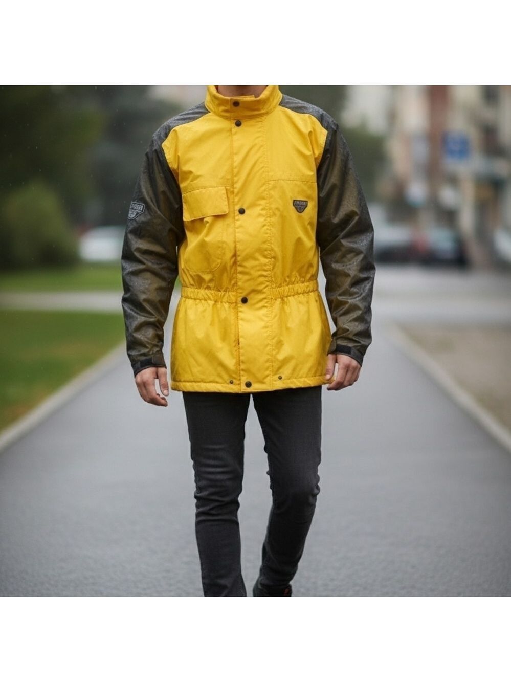 FristGear Yellow and Black Men's Rain Jacket Large